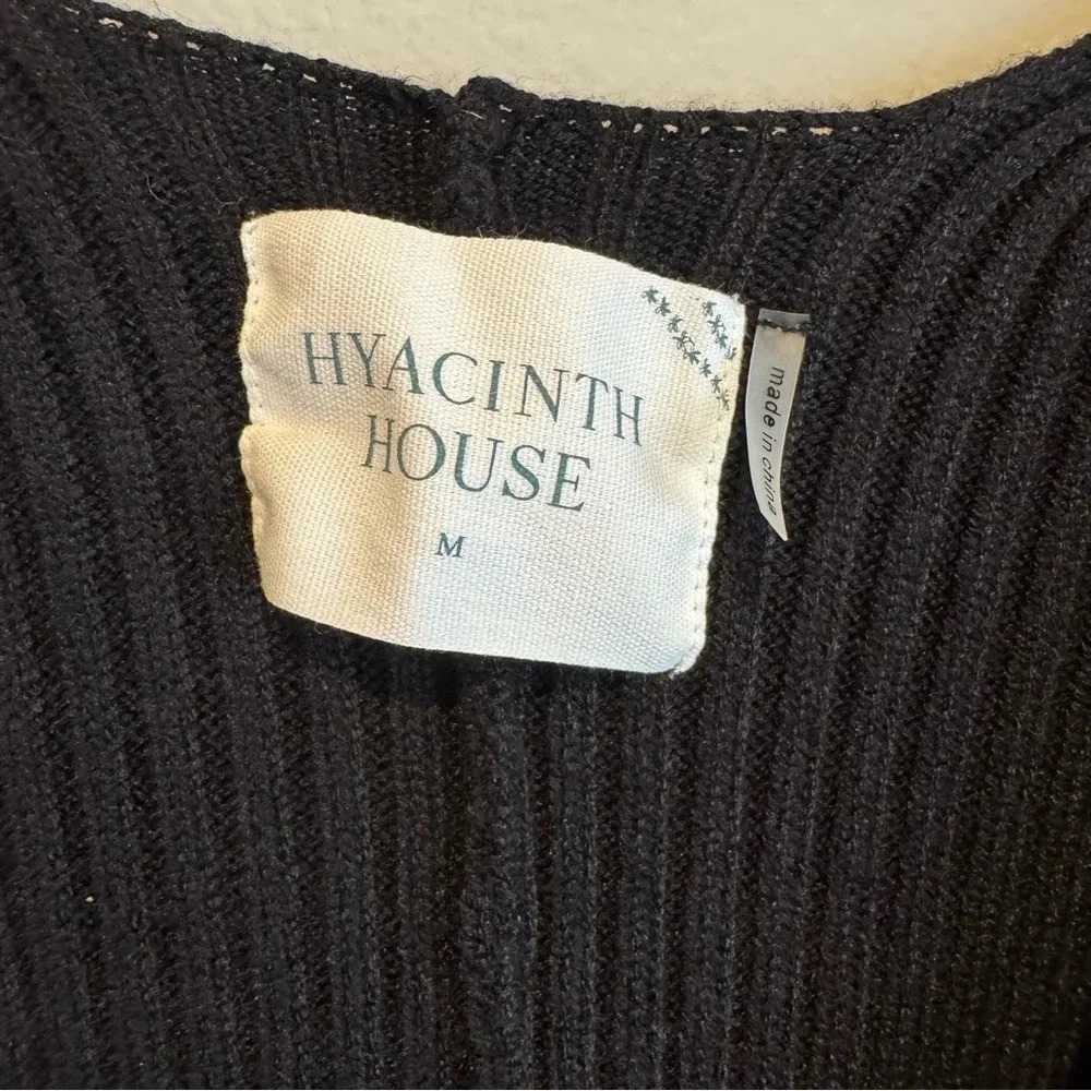 Hyacinth House Knit Sweater Dress V-Neck Long Sleeve Elegant Classy M - Picture 6 of 8